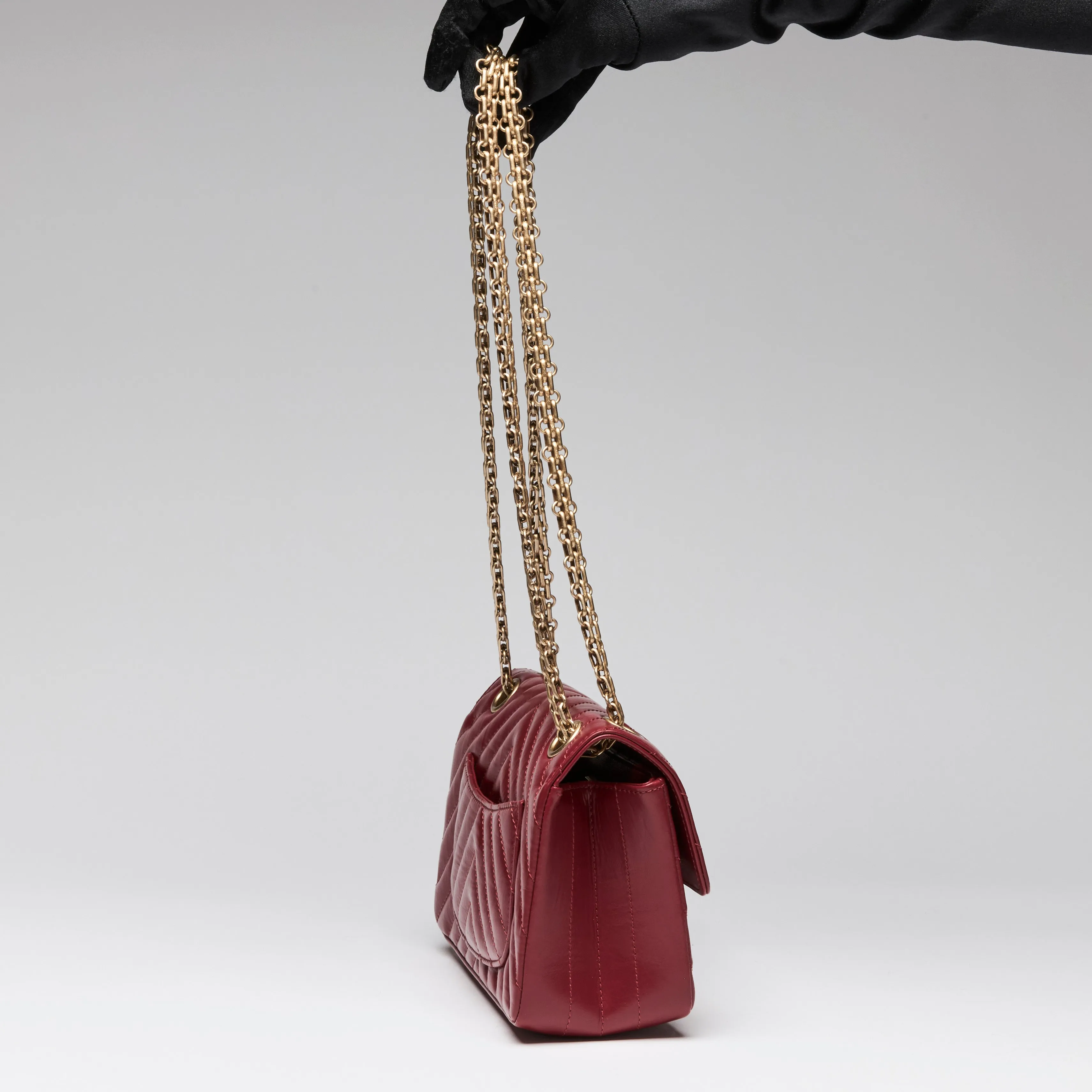 Pre-Loved Chanel™ Red Soft Leather 2.55 Mini Crossbody Bag