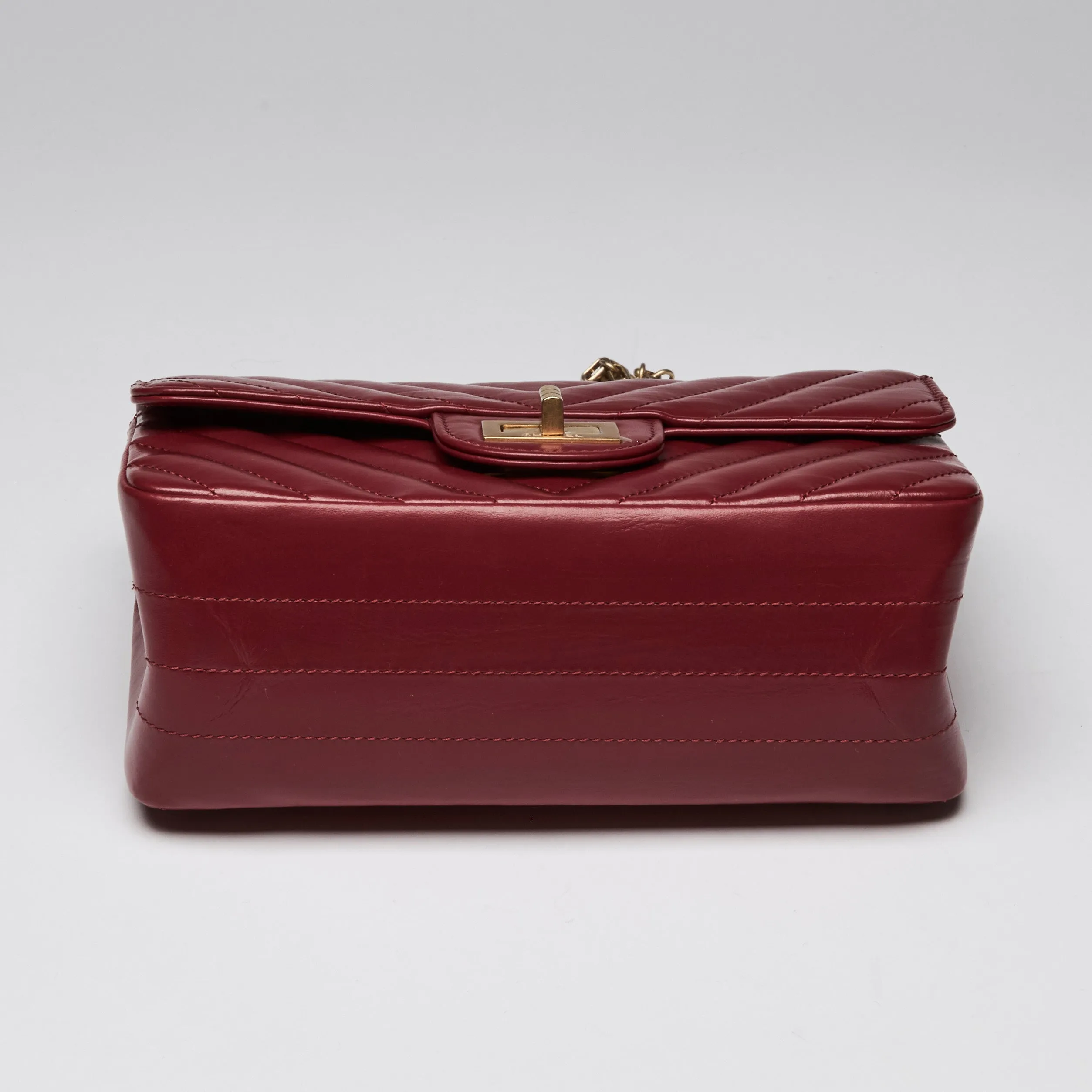 Pre-Loved Chanel™ Red Soft Leather 2.55 Mini Crossbody Bag
