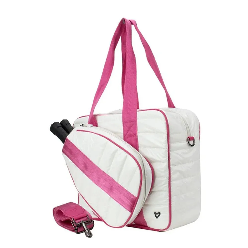 preneLOVE Pickleball Puffer Bag - White/Pink