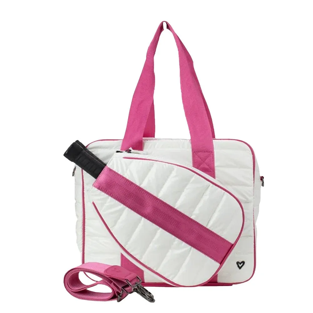 preneLOVE Pickleball Puffer Bag - White/Pink