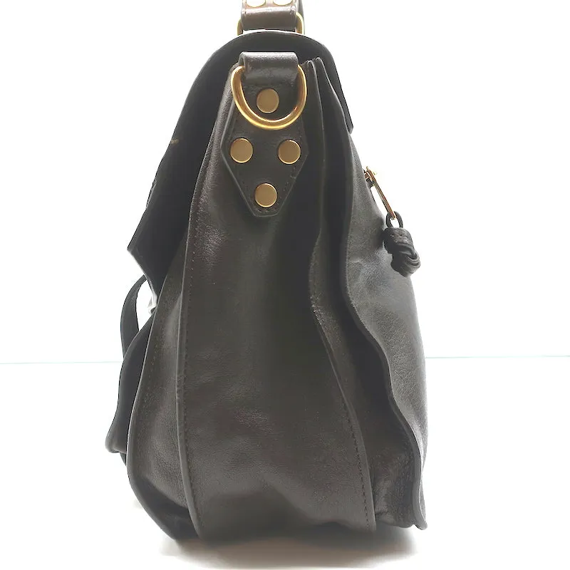 Proenza Schouler PS1 Medium Satchel Dark Brown Leather Crossbody Bag