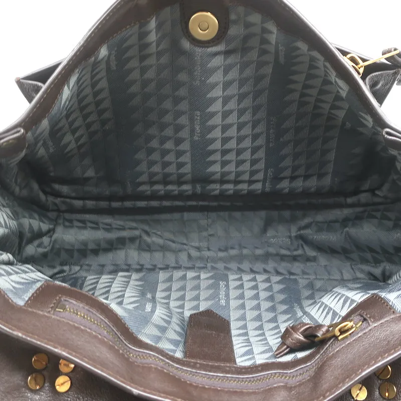 Proenza Schouler PS1 Medium Satchel Dark Brown Leather Crossbody Bag