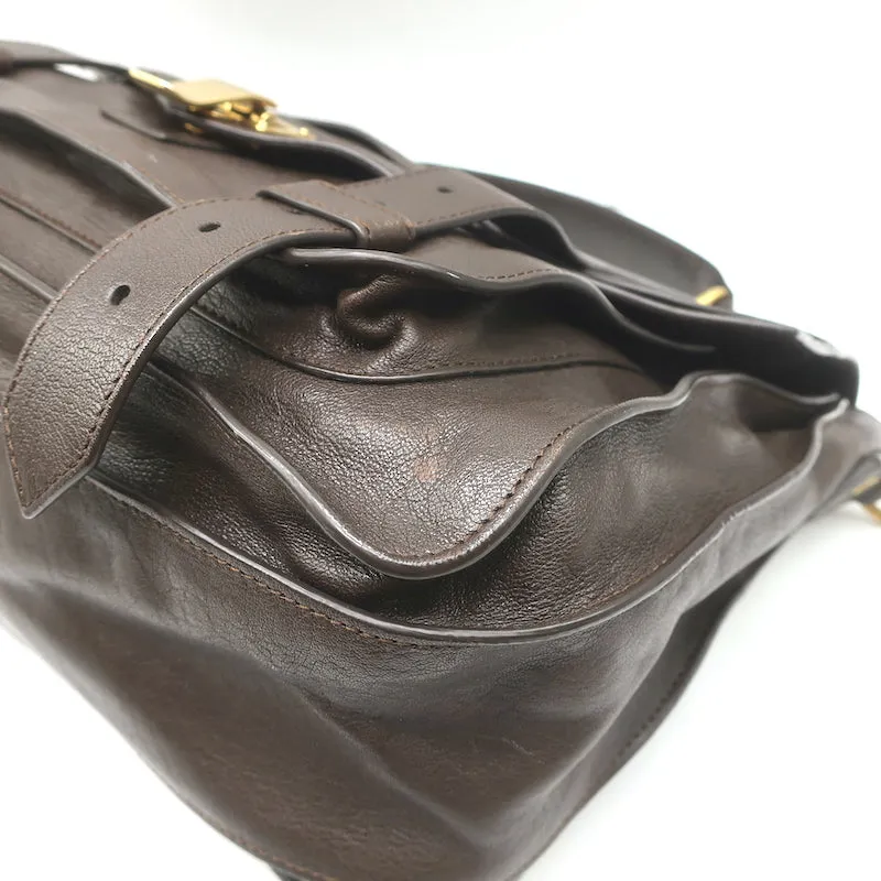 Proenza Schouler PS1 Medium Satchel Dark Brown Leather Crossbody Bag
