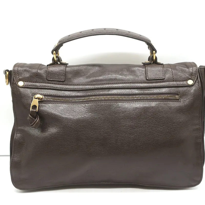 Proenza Schouler PS1 Medium Satchel Dark Brown Leather Crossbody Bag