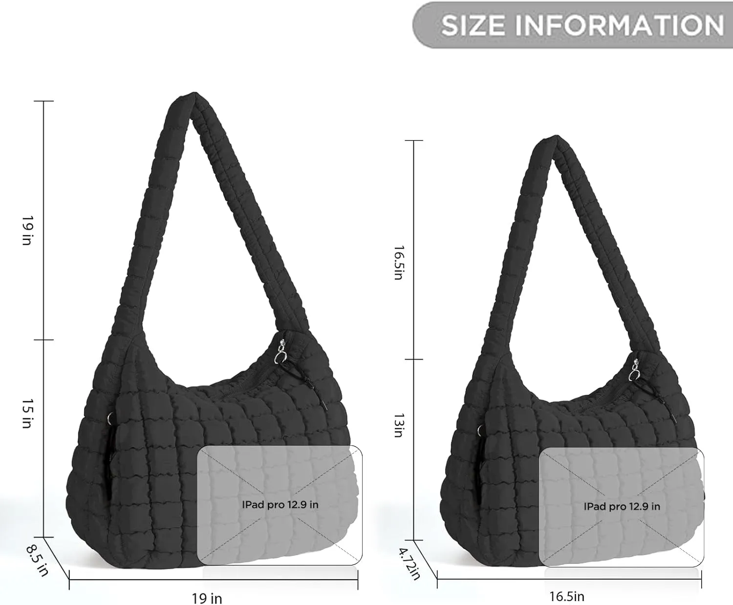 Puffer Tote Bag for Women Large Quilted Tote Bag Quilted Carryall Bag Soft Puffy Crossbody Bag Hobo Handbags Puff Purse