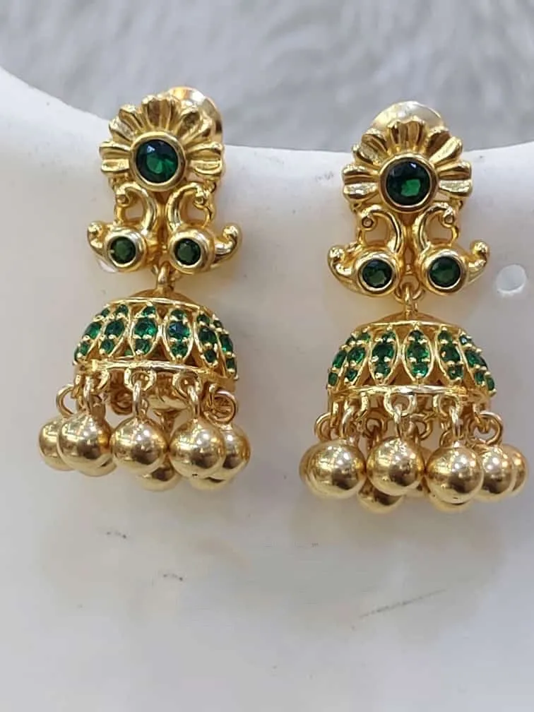 Pure 925 Silver Emerald Earrings
