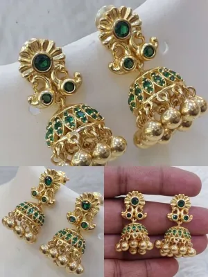 Pure 925 Silver Emerald Earrings