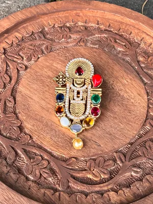 Pure 925 Silver Navratna Pendant