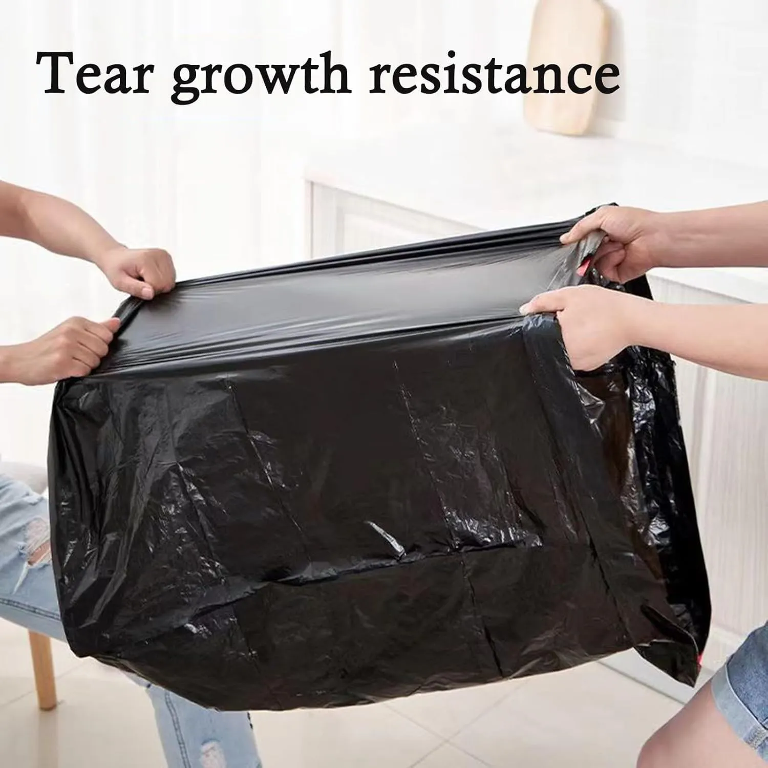 Purfex Garbage Bags, X-Large 100pcs Thick & Strong Bin Bags 84cm X 105cm (55 Gallon), Disposable Junk/Trash/Rubbish Bags, Bio-Degradable Heavy Duty Waste/Dust Bin Liners for Kitchen, Home & Office