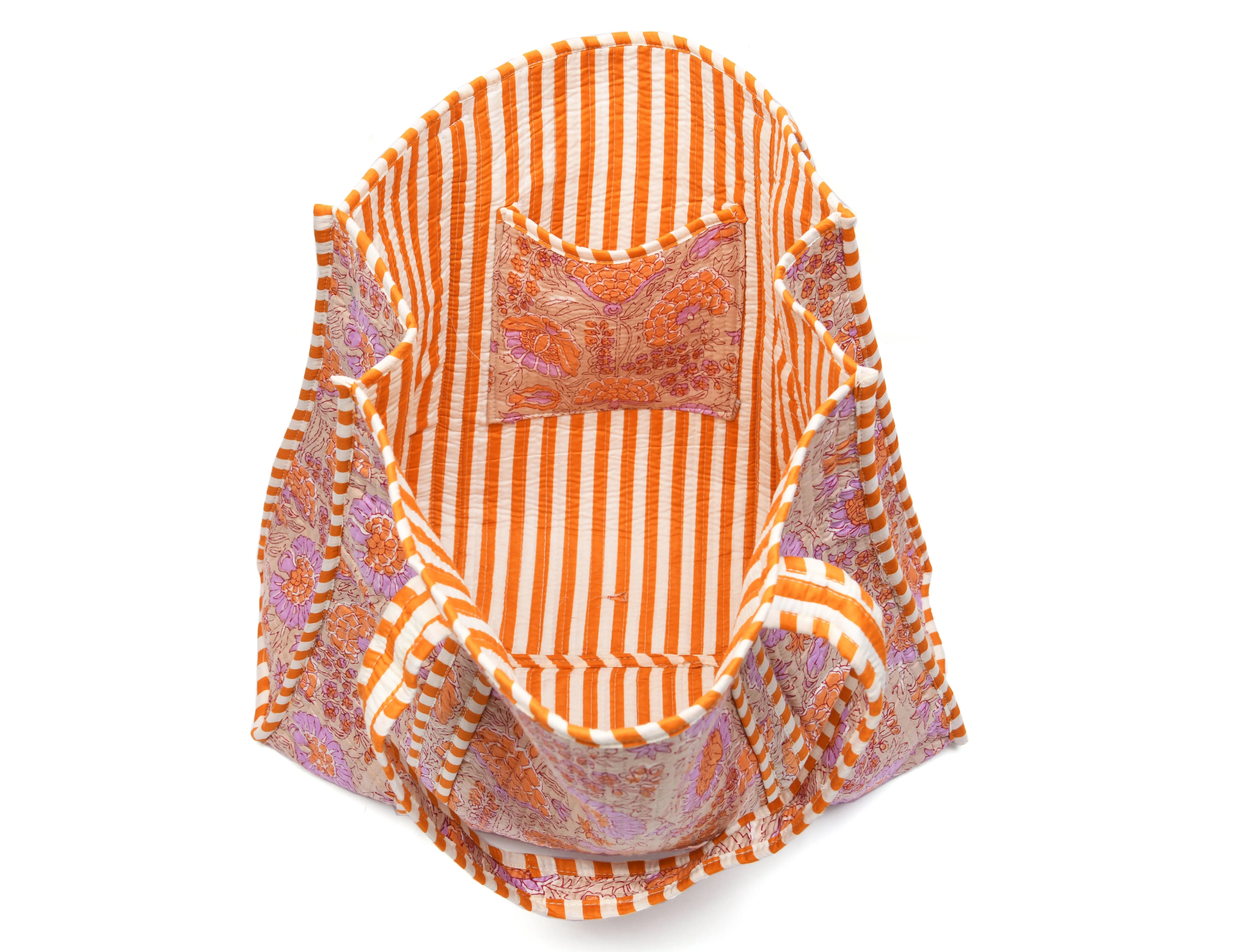Quilted Cotton  Tote Bags - Lotus