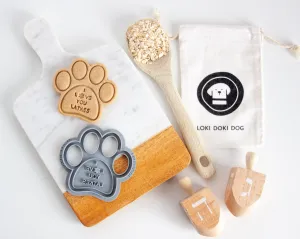 "I Love You Latkes" Cookie Cutter- Paw Shaped Hanukkah Dog Cookie Cutter