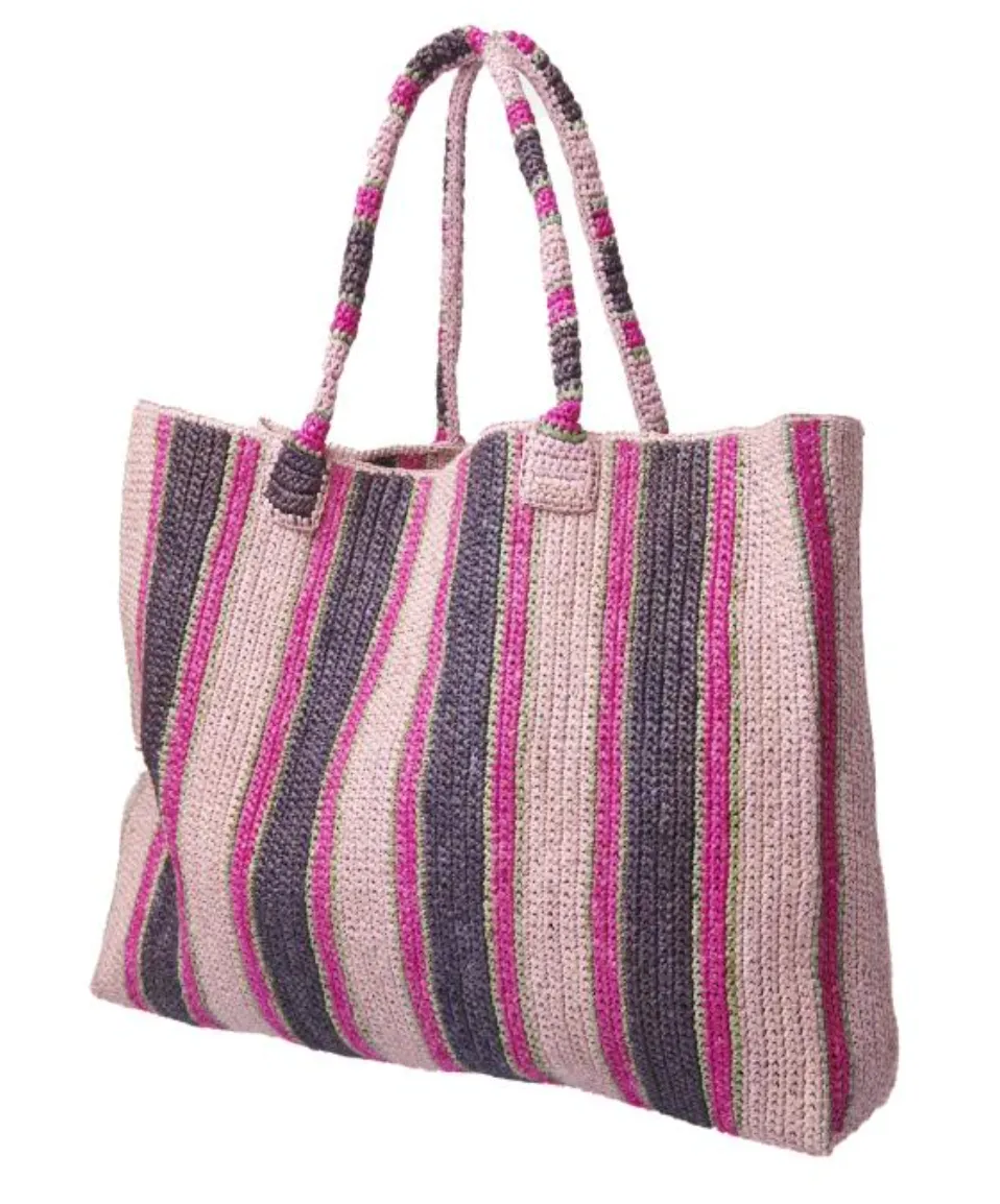 Raffia Weekender Bag- Lilac