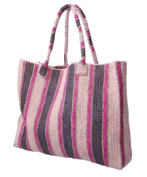 Raffia Weekender Bag- Lilac