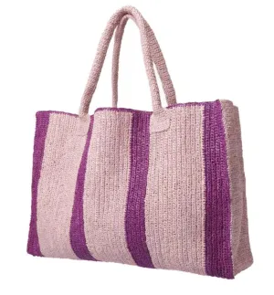 Raffia Weekender Bag- Rose