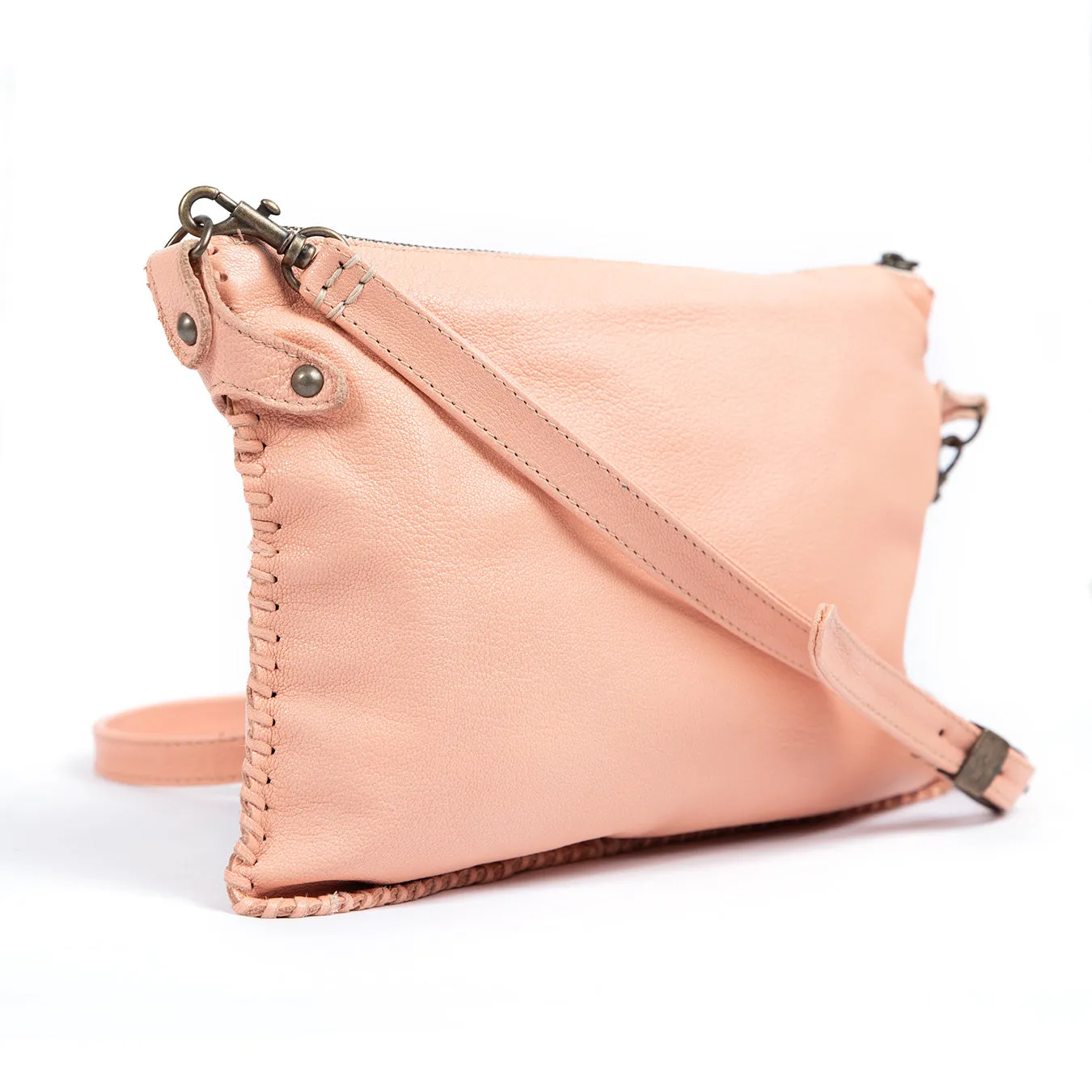 Rantu : Ladies Leather Crossbody Handbag in Papaya Cayak