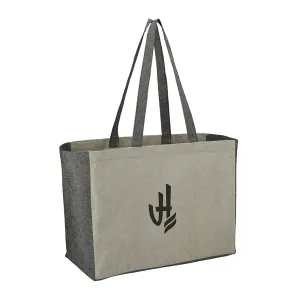 Recycled Cotton Contrast Side Shopper Tote