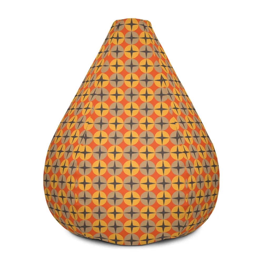 Retro Orange - Sustainably Made Bean Bag Chair Cover