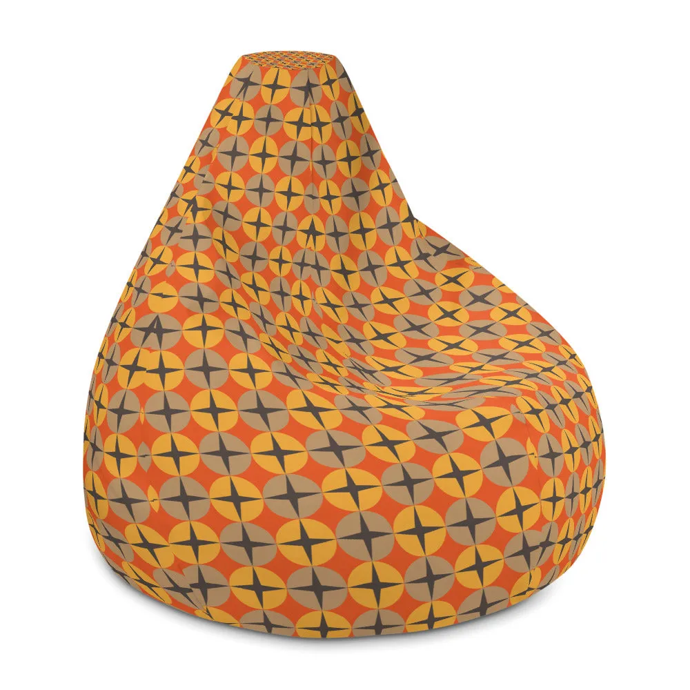 Retro Orange - Sustainably Made Bean Bag Chair Cover