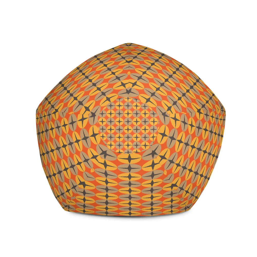 Retro Orange - Sustainably Made Bean Bag Chair Cover