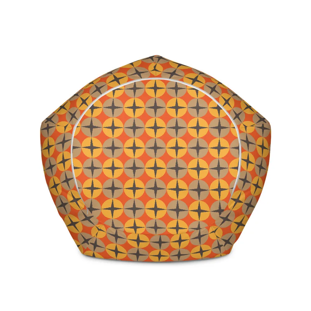 Retro Orange - Sustainably Made Bean Bag Chair Cover