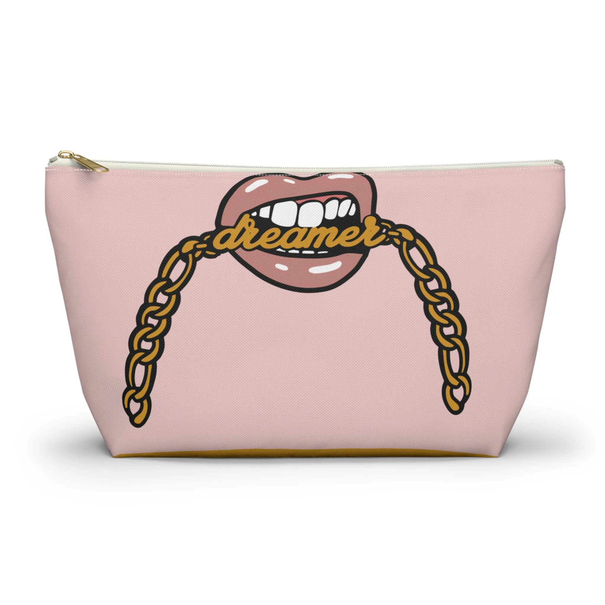 Rose Gold Dreamer Accessory Pouch w T-bottom, Makeup Bag, Girl Boss Makeup Bag, Cocoa Twins, African American Art