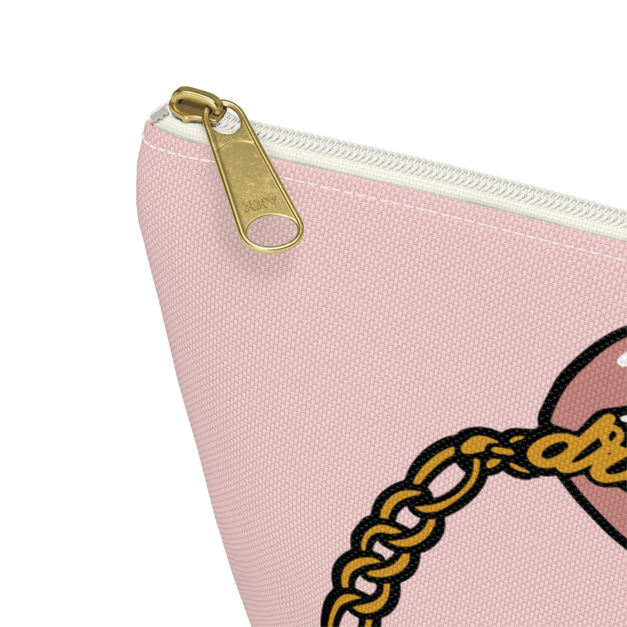 Rose Gold Dreamer Accessory Pouch w T-bottom, Makeup Bag, Girl Boss Makeup Bag, Cocoa Twins, African American Art