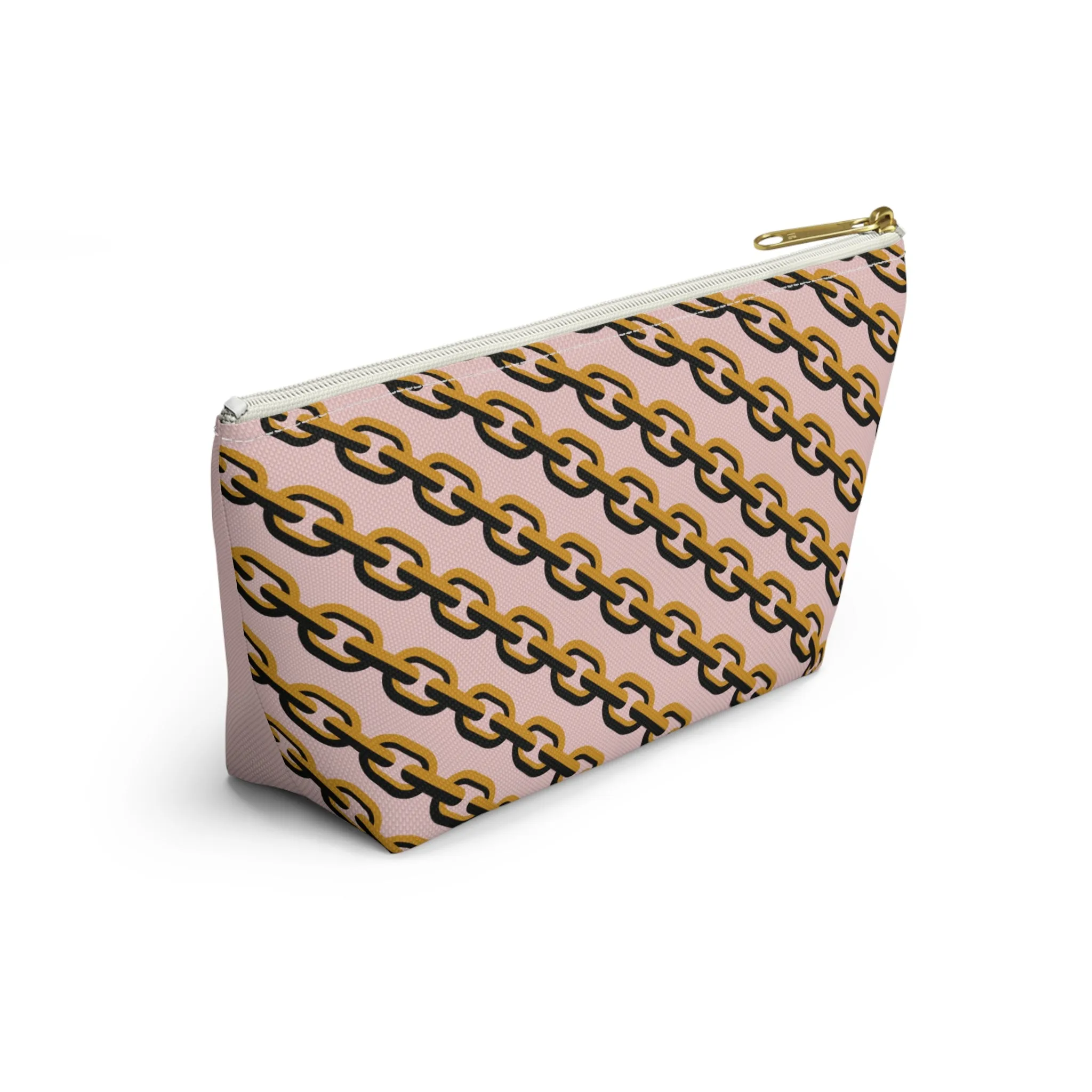 Rose Gold Dreamer Accessory Pouch w T-bottom, Makeup Bag, Girl Boss Makeup Bag, Cocoa Twins, African American Art