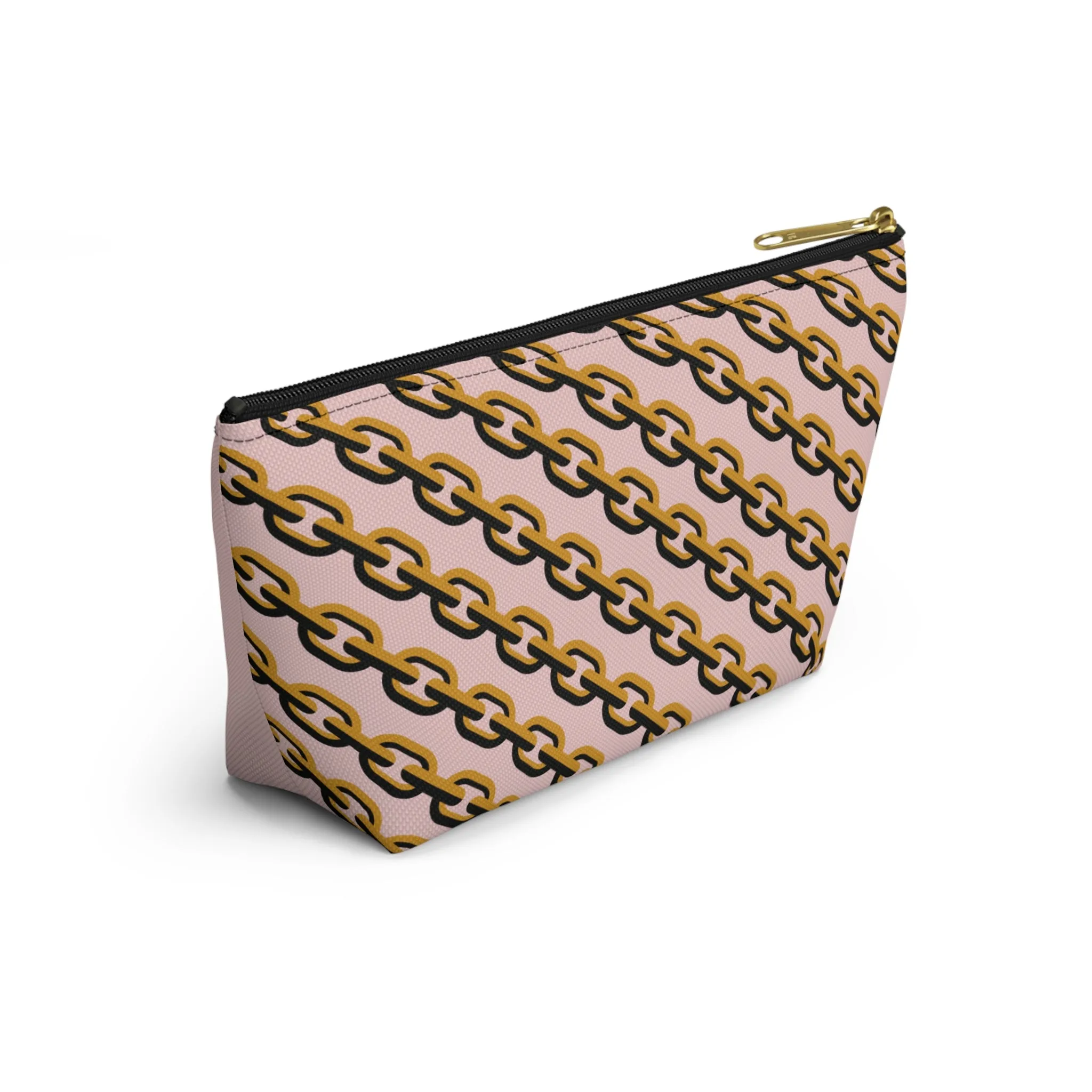 Rose Gold Dreamer Accessory Pouch w T-bottom, Makeup Bag, Girl Boss Makeup Bag, Cocoa Twins, African American Art