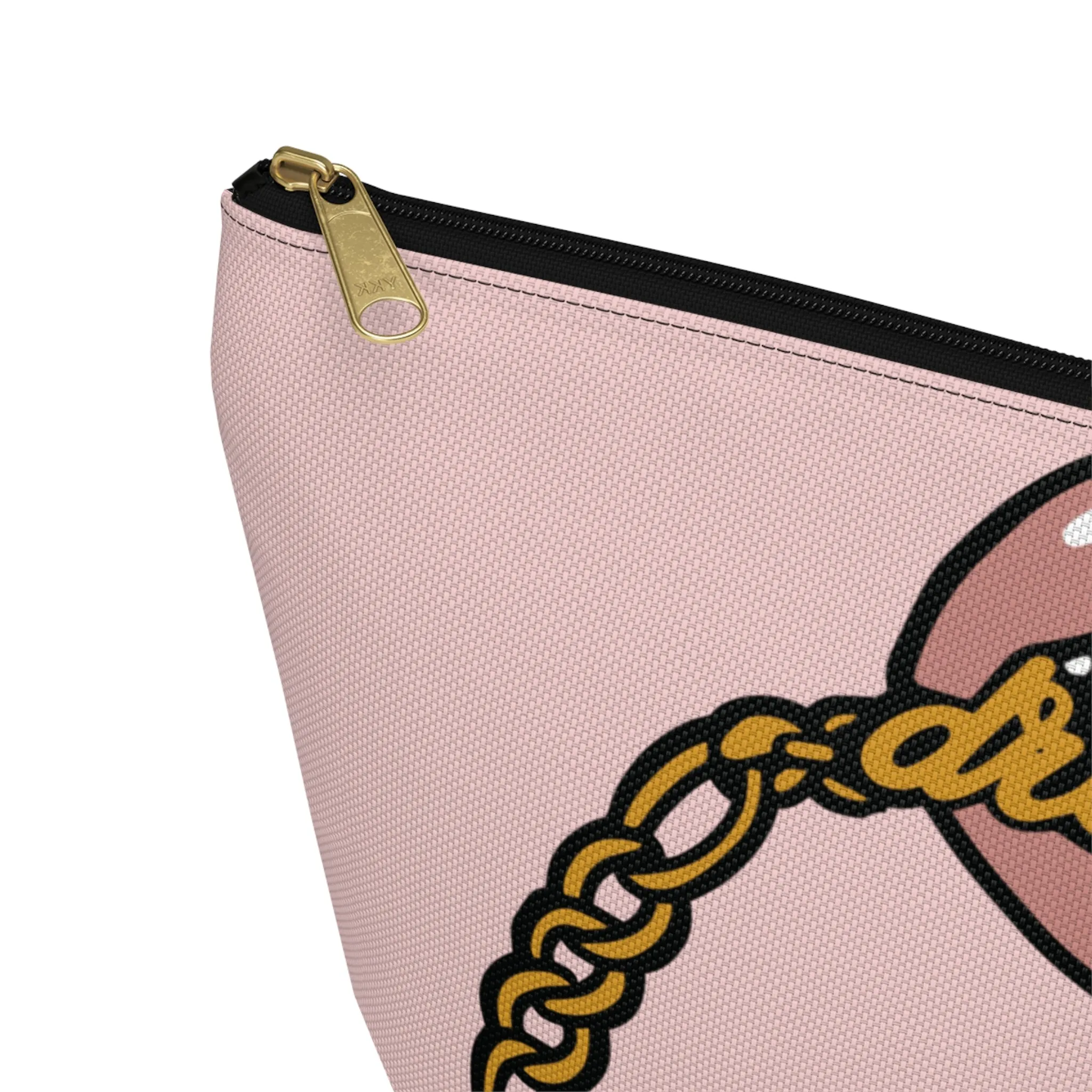 Rose Gold Dreamer Accessory Pouch w T-bottom, Makeup Bag, Girl Boss Makeup Bag, Cocoa Twins, African American Art