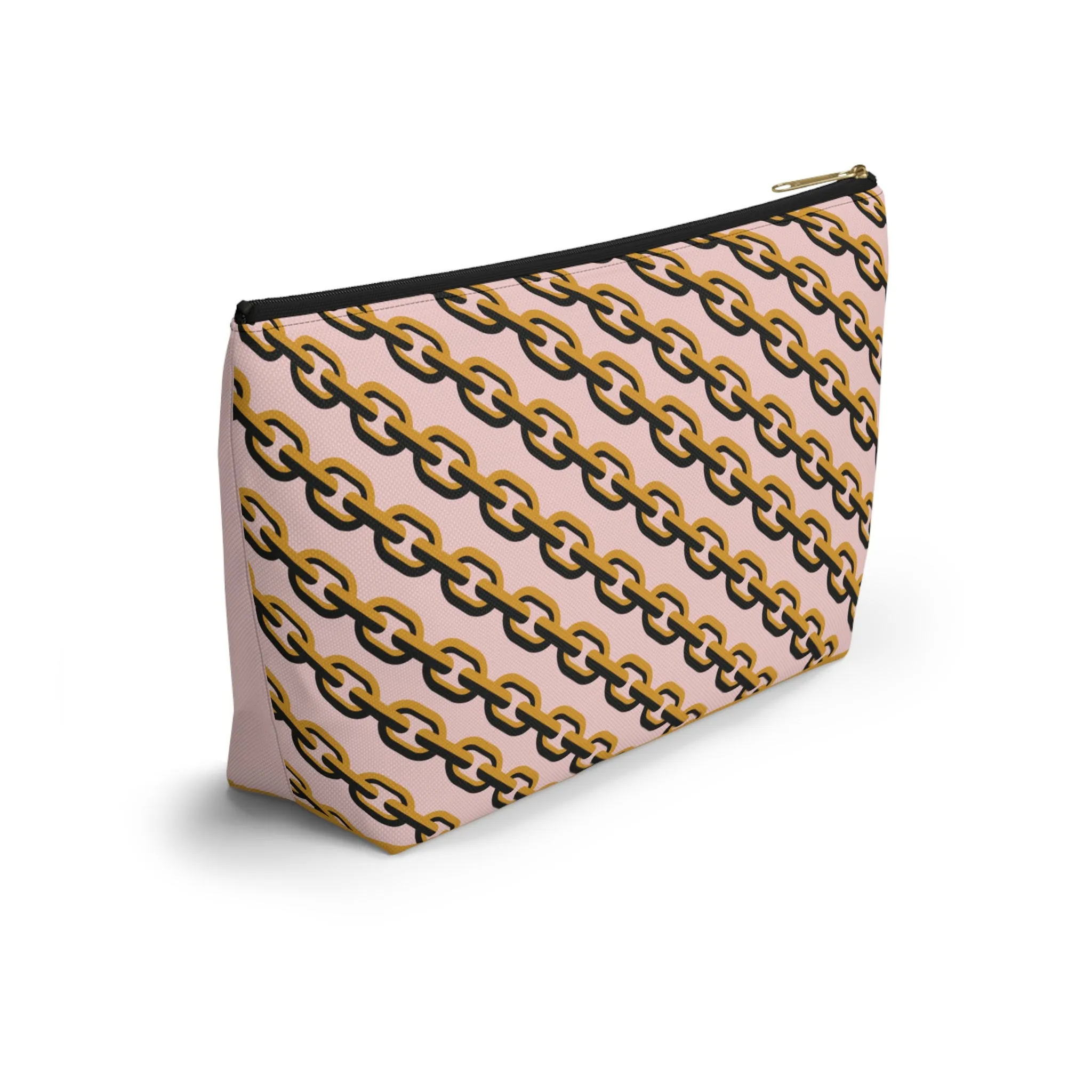 Rose Gold Dreamer Accessory Pouch w T-bottom, Makeup Bag, Girl Boss Makeup Bag, Cocoa Twins, African American Art
