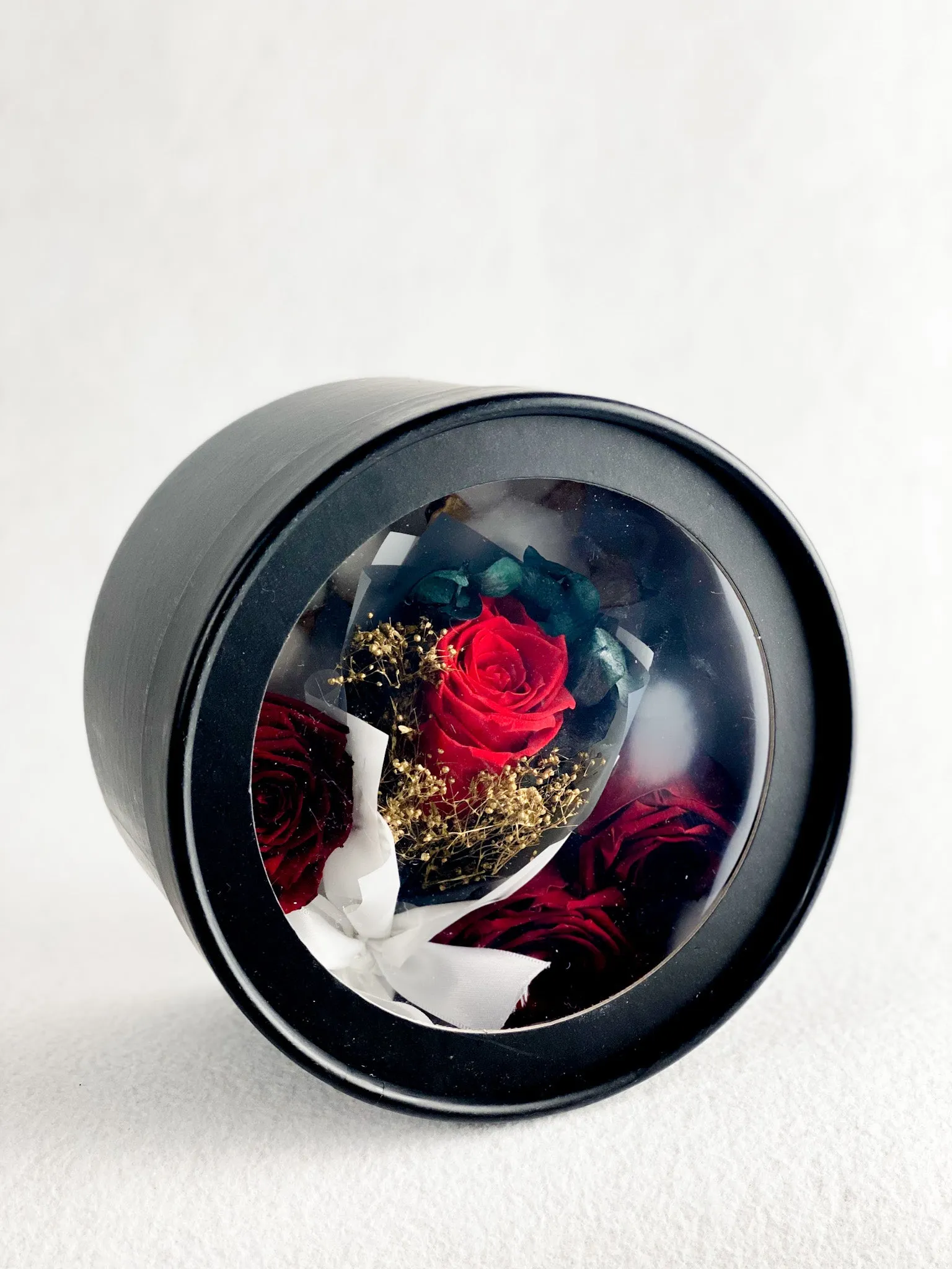 Round Flower Box with Transparent Cover – Elegant Display Box