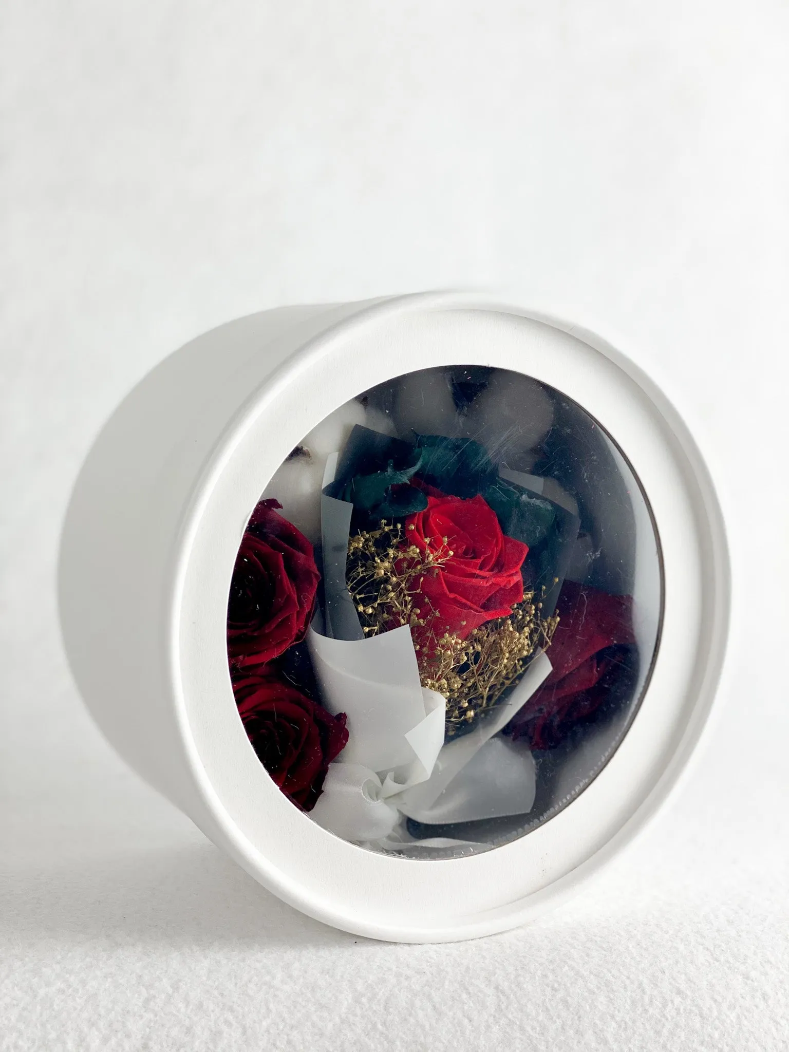 Round Flower Box with Transparent Cover – Elegant Display Box