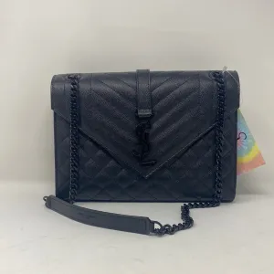 Saint Laurent Black Envelope Medium Caviar Leather Black