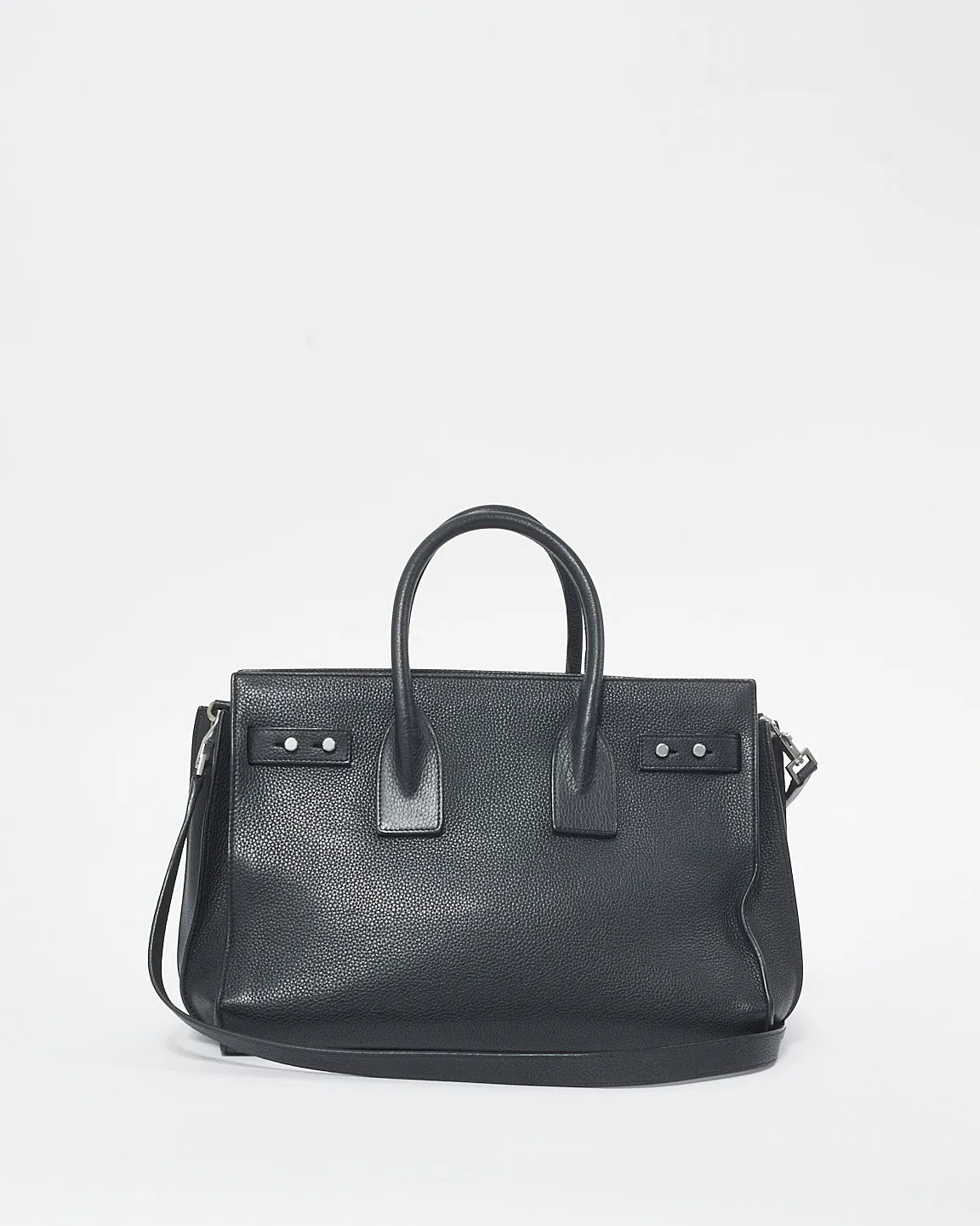 Saint Laurent Black Grained Leather Medium Sac Du Jour