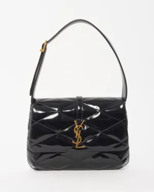 Saint Laurent Black Patent Leather Quilted 57 Shoulder Bag