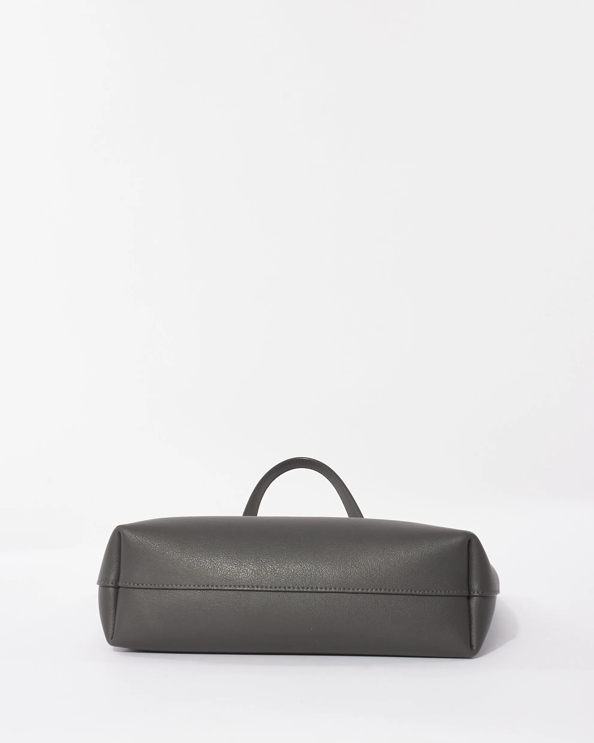 Saint Laurent Grey Leather North South Shopping Tote