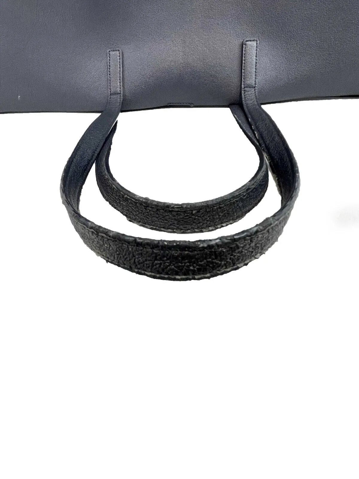 Saint Laurent Large Leather Shopper Tote - Navy Blue Shoulder Bag
