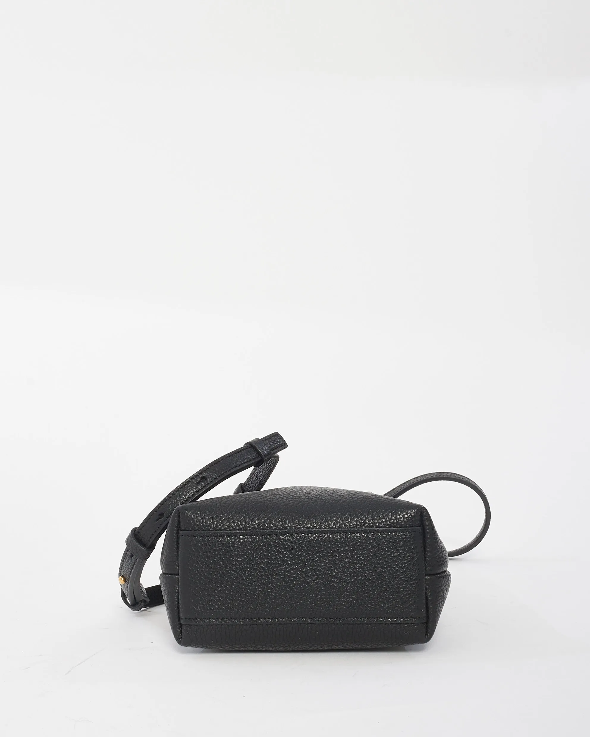 Salvatore Ferragamo Black Leather Mini Grancini Crossbody Bag