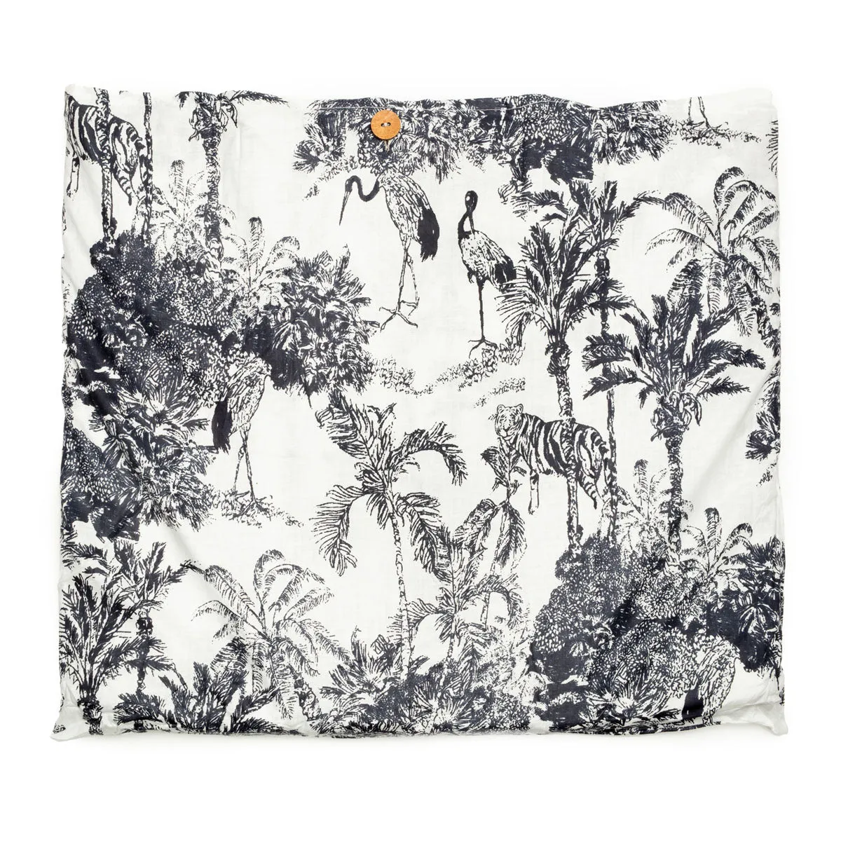 Serendipity Cotton Quilted Tote - Black / White Crane