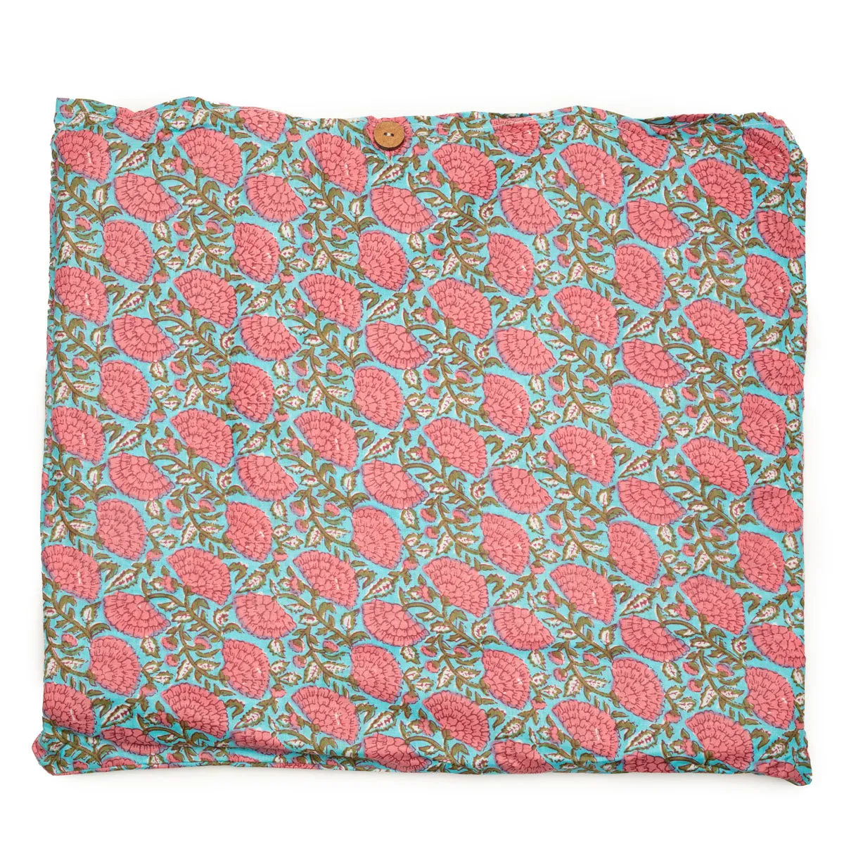 Serendipity Cotton Quilted Tote - Blue Peony