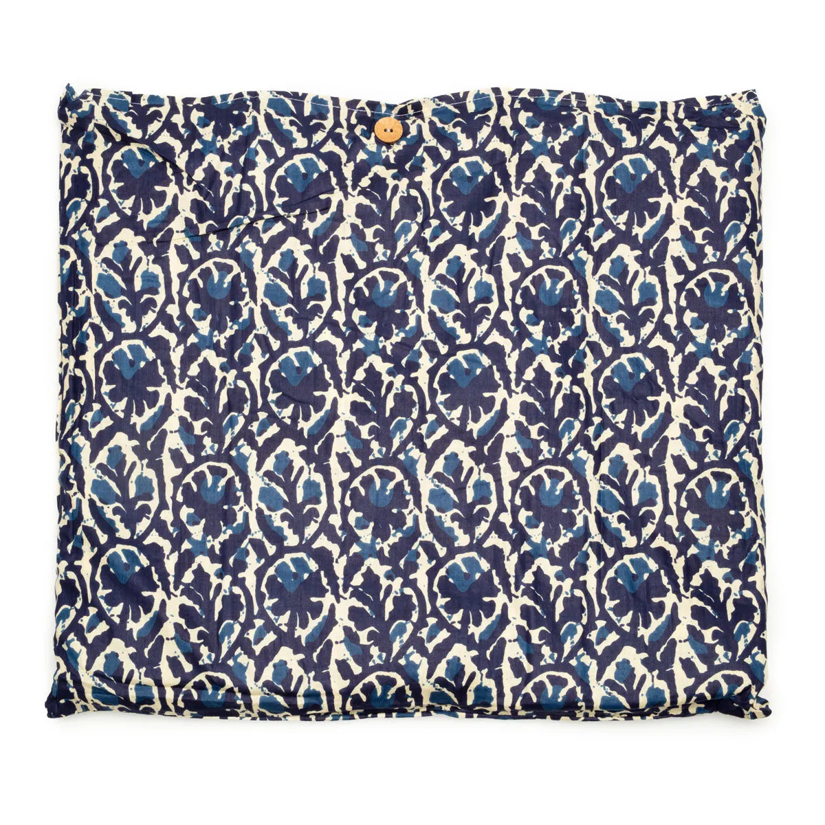Serendipity Cotton Quilted Tote - Indigo Ikat