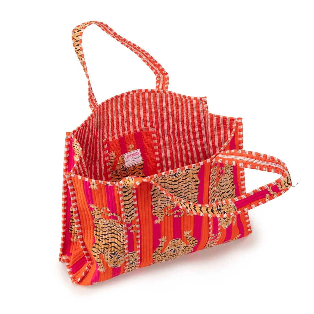 Serendipity Cotton Quilted Tote - Tibetan Tiger