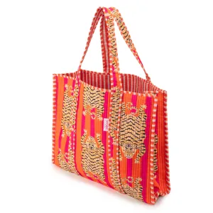 Serendipity Cotton Quilted Tote - Tibetan Tiger