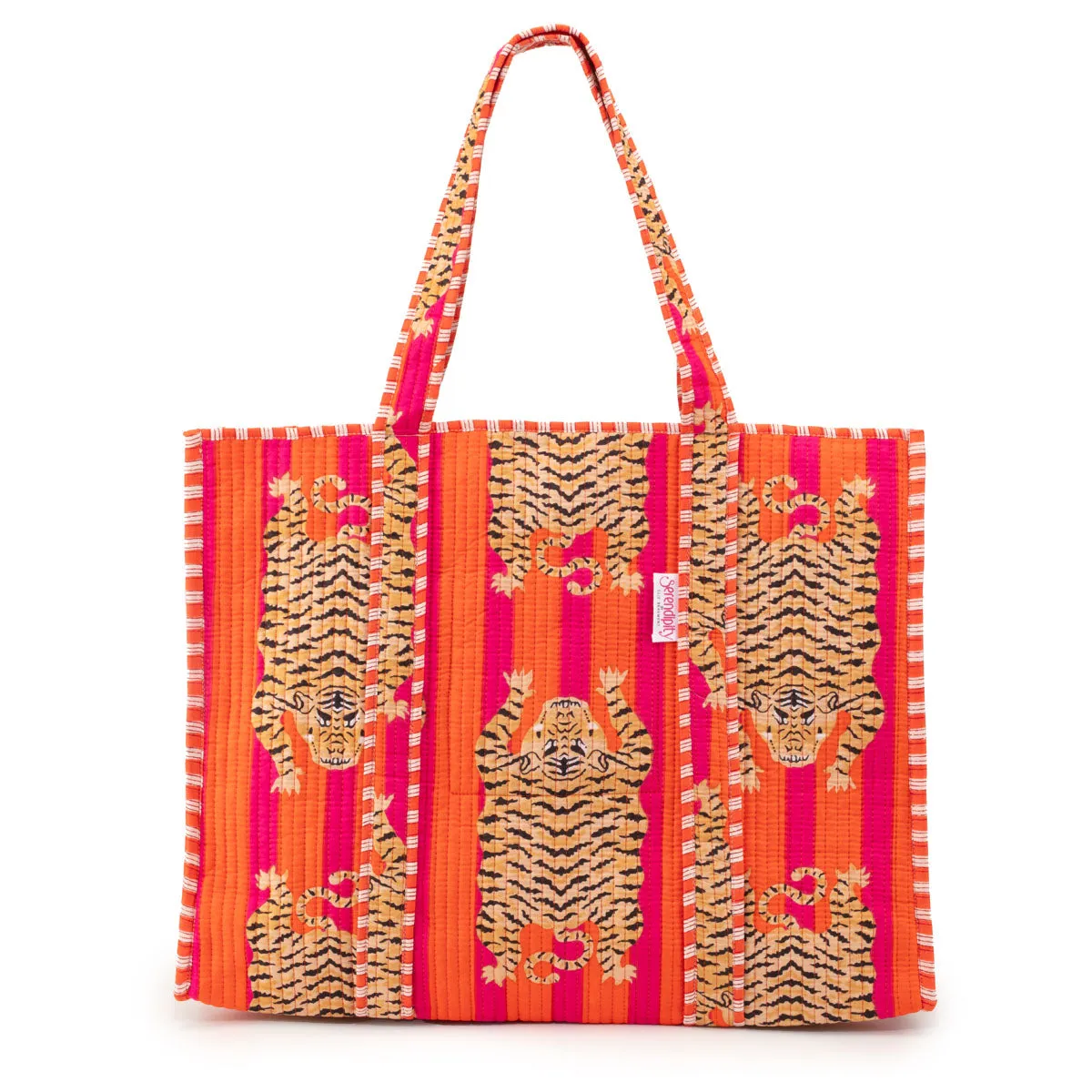 Serendipity Cotton Quilted Tote - Tibetan Tiger