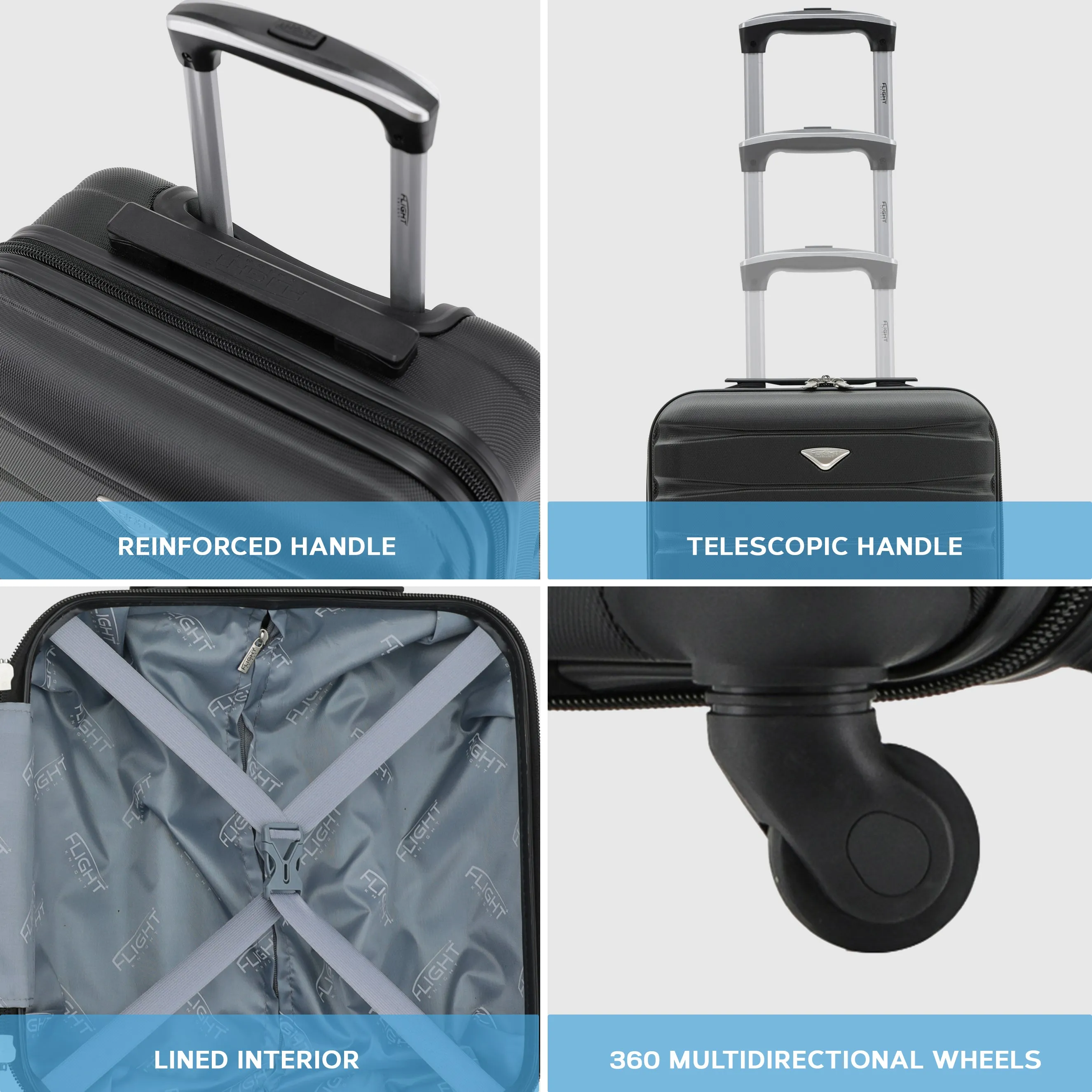 Set of 2 EasyJet Free Carry-on Cabin Bags   Large Check in Suitcase