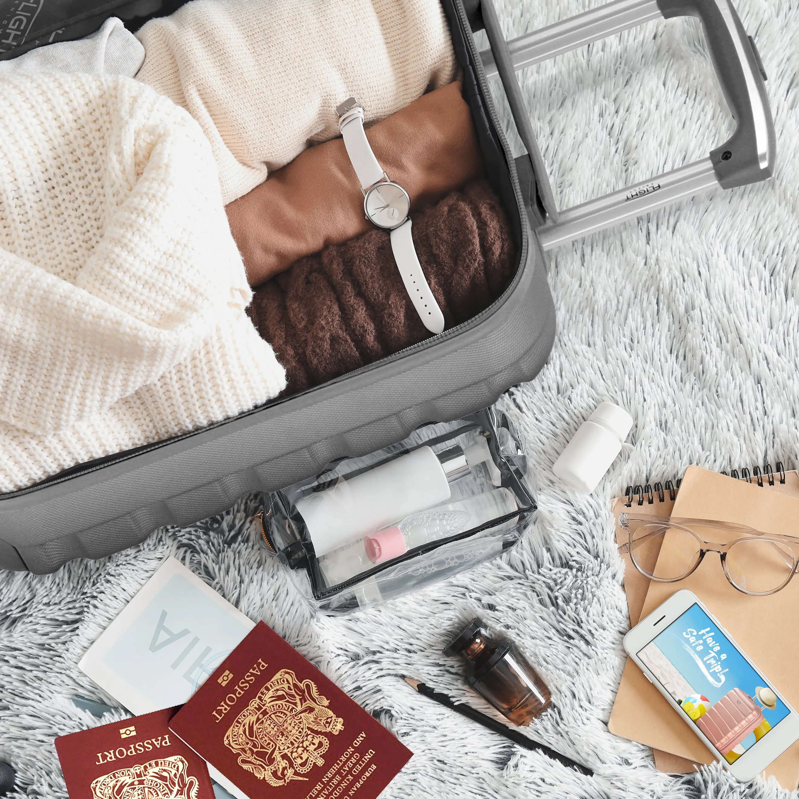 Set of 2 EasyJet Free Carry-on Cabin Bags   Large Check in Suitcase