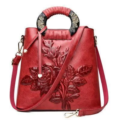 Shabby Chic Floral Embossed Luxury Tote Bag