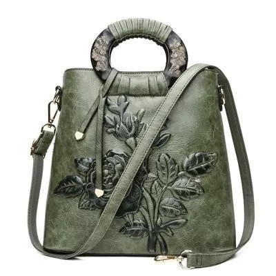 Shabby Chic Floral Embossed Luxury Tote Bag