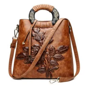 Shabby Chic Floral Embossed Luxury Tote Bag