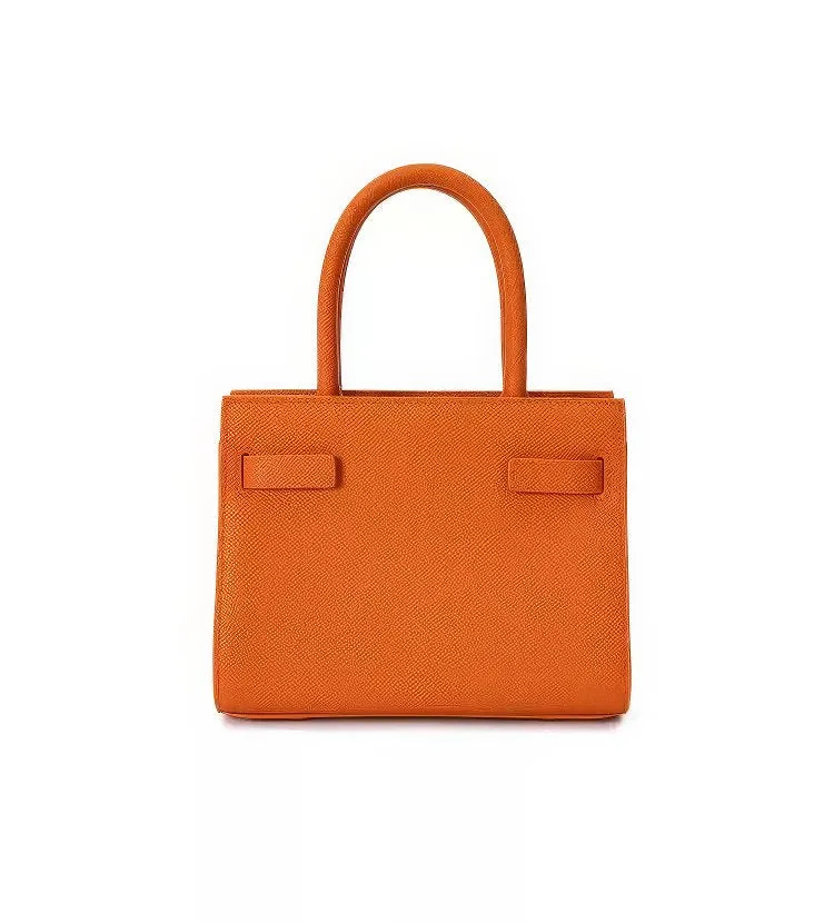Small Grained Leather Top Handle Bag